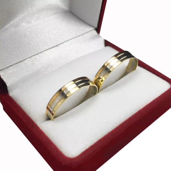 Par de Alianzas Oro Tricolor 18K 3 Gramos - Imagen 3