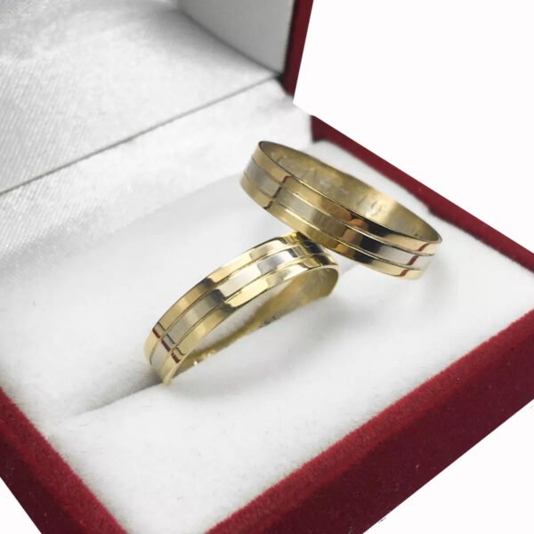 Par de Alianzas Oro Tricolor 18K 3 Gramos - Imagen 4