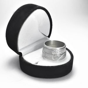 Par Alianzas Plata 925 Con Corazón y Nombres Grabados