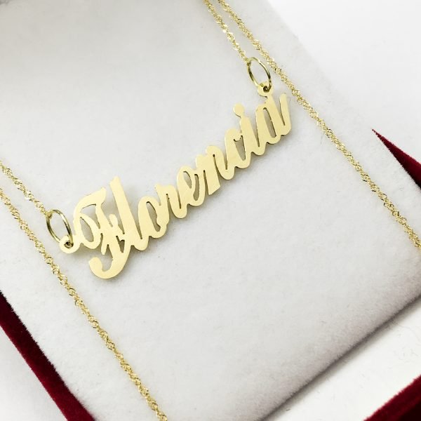 Conjunto Oro 18 K Cadena Singapur + Nombre Personalizado - Imagen 2