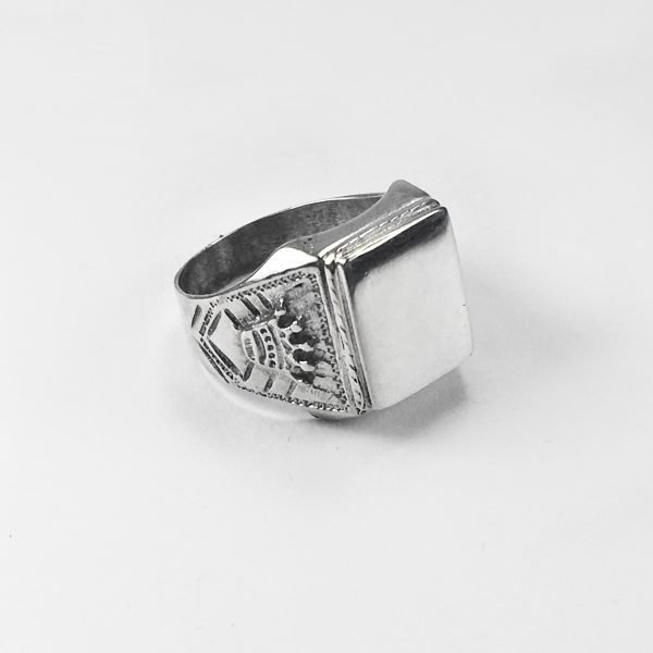 Anillo Sello Plata 925 Coronas Hueco Para Grabar - Imagen 4