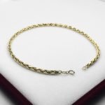 Pulsera Oro 18 K Soga Pomerato 2 Mm 22 Cm 3 Gramos