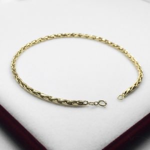Pulsera Oro 18 K Soga Pomerato 2 Mm 20 Cm 3 Gramos