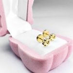 Par Aritos Abridores Oro 18 K Trebol Con Cuerpo