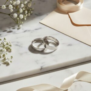 Par de Alianzas Plata 925 Clásicas Cinta Ancha