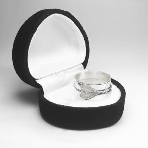 Par Alianzas Plata 925 Con Corazón y Nombres Grabados