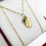 Conjunto Oro 18 K Cadena Oro Singapur Con Escudo de River