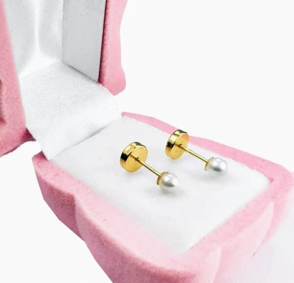 Par Aritos Abridores Oro 18 K Perla Cultivada Chica