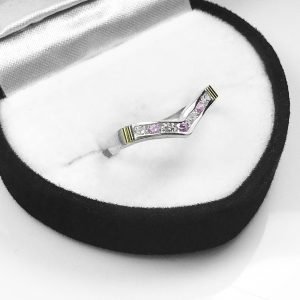 Anillo Plata 925 Y Oro 18K Medio Sin Fin Pico