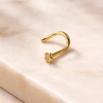 Piercing Oro 18K Para Nariz Flor Con Piedra