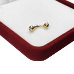 Piercing Oro 18K Para Ceja Bolita con Piedra