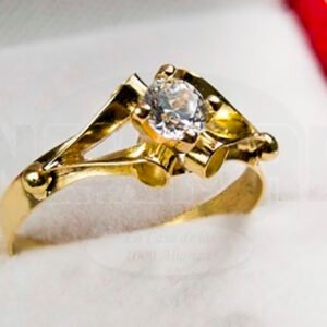Anillos Mujer Oro 18k Con Cubic Rulito 1.3 Gramos