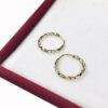 Par Aros Oro 18k Argollas Cubanos Retorcidos 12 Mm 0.5 Gramos