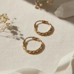 Par Aros Oro 18k Argollas Cubanos Retorcidos 10 Mm 0.4 Gramos