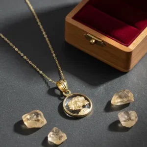 Dije Árbol De La Vida Oro 18k Cristal De Roca Chico