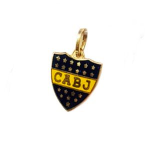 Dije Escudo Futbol Oro 18 K Boca Esmaltado Mediano 1.2 Gramos