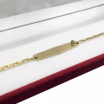 Pulsera Para Bautizo De Oro 18 K Identidad Con Piedra Bebe 1.5grs