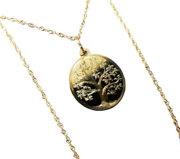 Conjunto Oro 18k Cadena + Dije Arbol De La Vida 1,6 Gr Mujer - Imagen 2