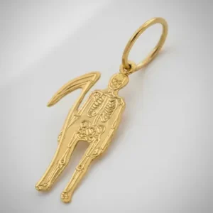 Dije San La Muerte Oro 18k 0.6 Grs Mediano