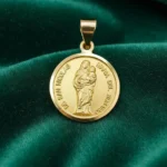 Medalla Dije Oro 18 K Virgen del Rosario de San Nicolás 14 Mm Bifaz