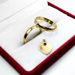 Par Alianzas Anillos Oro 18k 4 Gr + Medalla De Regalo Novios