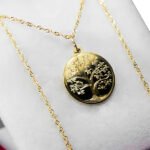 Conjunto Oro 18k Cadena + Dije Arbol De La Vida 1,6 Gr Mujer
