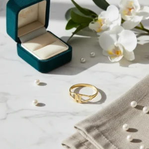 Anillo Oro 18 K Con Inicial a elección