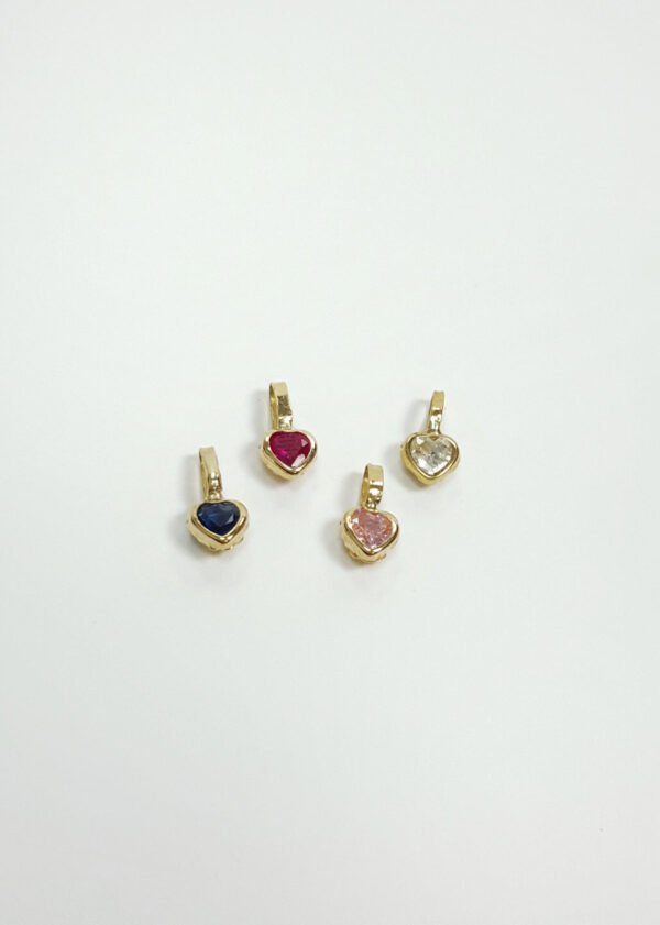 Conjunto Oro 18k Cadena + Dije Corazon Con Piedra - Imagen 2