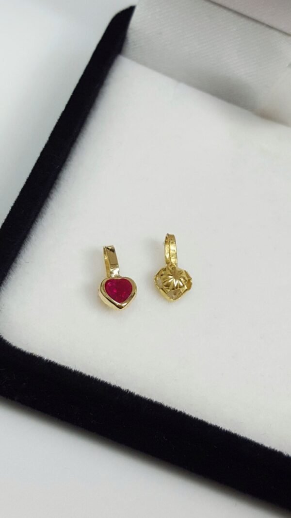 Conjunto Oro 18k Cadena + Dije Corazon Con Piedra - Imagen 3