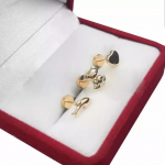 Par Aritos Abridores Con Perno Oro 18 K Corazon Osito Delfin