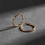 Par Aros Oro 18k Argollas Cubano Retorcidos Mujer 16mm 1.6 gramos