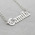 Conjunto Plata 925 Dije Nombre Letra Gotica Y Cadena