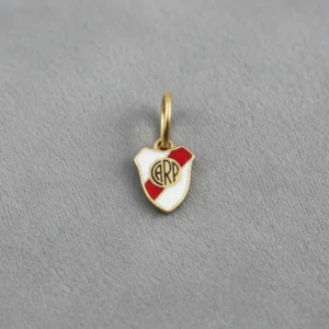 Dije Escudo Futbol Oro 18 K River Esmaltado Chico 0.6 Gramos