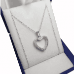 Conjunto Plata Cadena Singapur+ dije Corazon Calado con Cubics Plata Y Oro