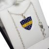 Conjunto Plata 925 Cadena Con Escudo Esmaltado de Futbol