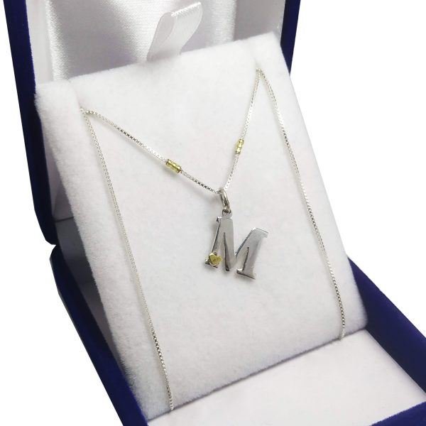 Conjunto Plata Y Oro Cadena Veneciana + Inicial A Elección