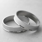 Par De Alianzas Plata Facetadas Compromiso Casamiento (1028)