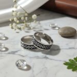 Par De Alianzas Plata Facetadas Compromiso Casamiento (AR03)