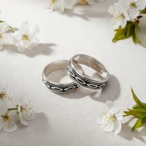 Par De Alianzas Plata Facetadas Compromiso Casamiento (arp11)