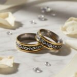 Alianzas Plata 925 Y Oro 18 Kts Labradas Relieve Tipo Guarda Griega (AR21)
