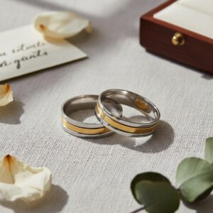 Alianzas Plata 925 Y Oro 18 Kts Cinta Fina Centro Oro (AR35CIN)