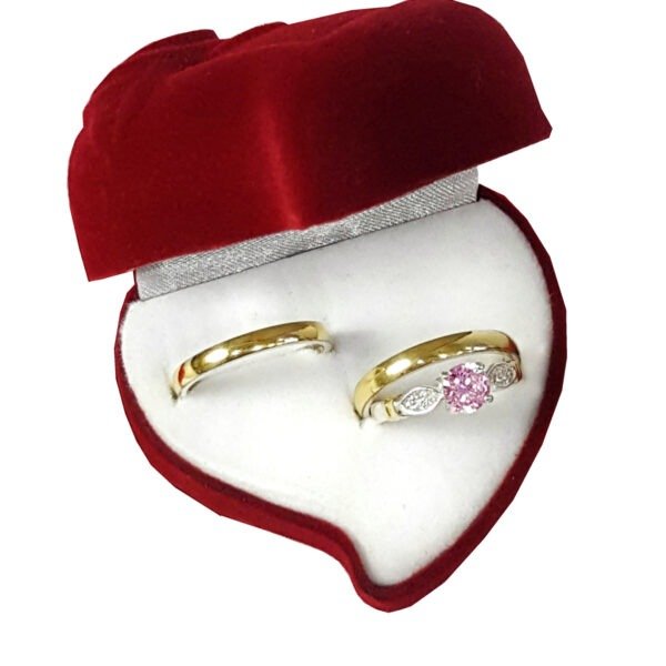 Alianzas Plata 925 Y Oro 18k 3mm Con Cintillo Casamiento - Imagen 3
