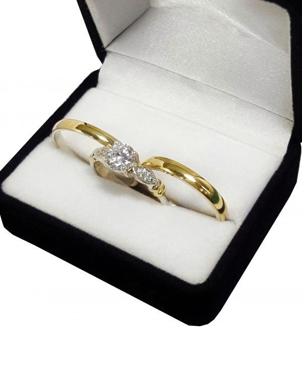 Alianzas Plata 925 Y Oro 18k 3mm Con Cintillo Casamiento - Imagen 2