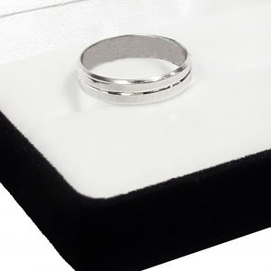 Par De Alianzas Plata Facetadas Compromiso Casamiento (T1012)