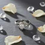 Anillo Mujer Oro Blanco Con Brillantes 18 kilates Compromiso