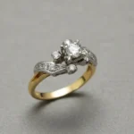 Anillo Mujer Oro Amarillo 18 Kilates Calado Con Brillantes