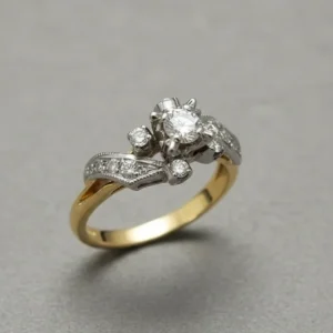 Anillo Mujer Oro Amarillo 18 Kilates Calado Con Brillantes