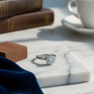 Anillo Mujer Oro Blanco 18 Kitlates Roseta Con Brillantes