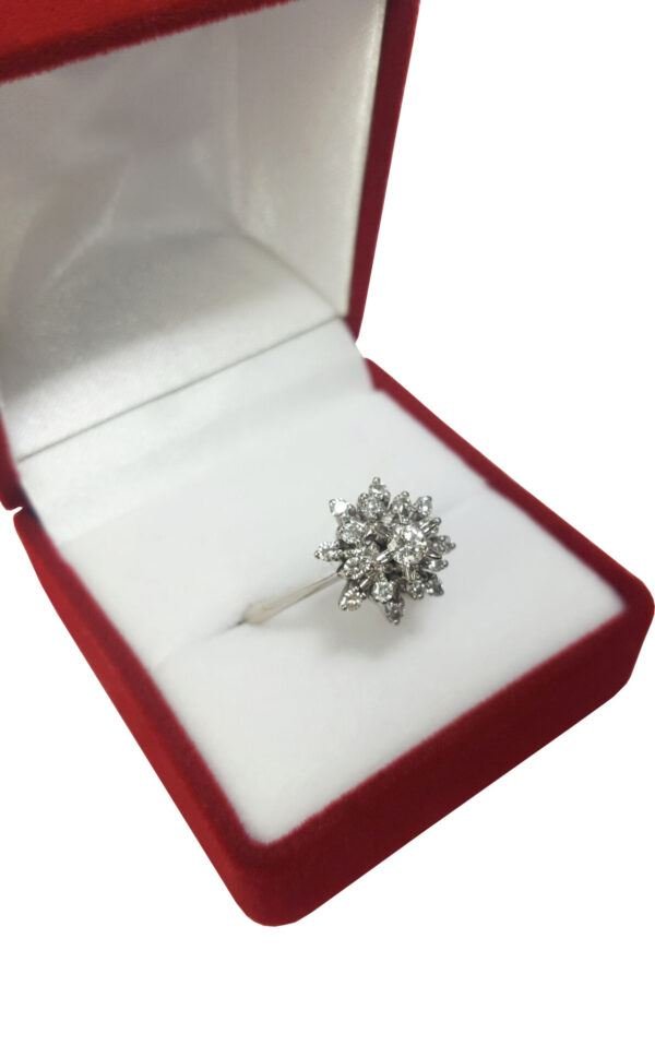 Anillo Mujer Oro Blanco 18 Kilates Estrella Con Brillantes