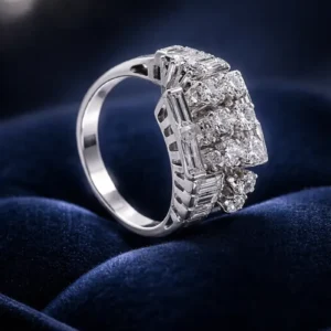 Anillo Mujer Oro Blanco Brillantes Varios En Mesada 18 kilates